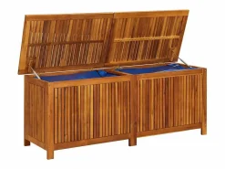Caja de almacenaje de jardín madera maciza acacia 150x50x58 cm Baúl De Jardín
