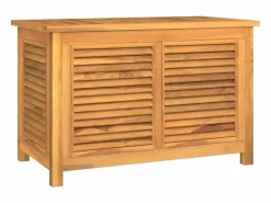 Caja de almacenaje de jardín con bolsa teca maciza 90x50x58 cm Baúl De Jardín