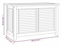 Caja de almacenaje de jardín con bolsa teca maciza 90x50x58 cm Baúl De Jardín