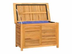 Caja de almacenaje de jardín con bolsa teca maciza 90x50x58 cm Baúl De Jardín
