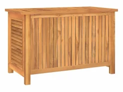 Caja de almacenaje de jardín con bolsa teca maciza 90x50x58 cm Baúl De Jardín