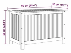 Best Caja de almacenaje de jardín madera maciza acacia 90x50x58 cm Baúl De Jardín