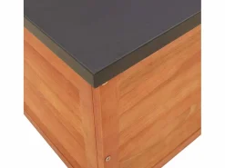 vidaxl Caja de almacenaje de jardín madera maciza eucalipto 90x48x55cm