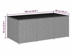 Sale Caja de almacenaje de jardín ratán sintético 180x90x70 cm Baúl De Jardín