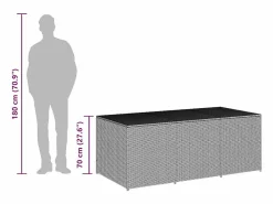 Sale Caja de almacenaje de jardín ratán sintético 180x90x70 cm Baúl De Jardín