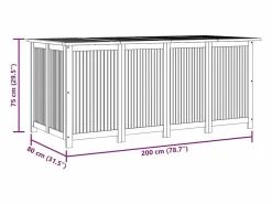 Discount vidaxl Caja de almacenaje de jardín madera maciza acacia 200x80x75 cm Color natural claro