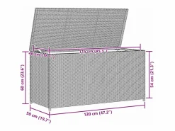 vidaxl Caja de almacenaje de jardín ratán sintético 120x50x60 cm