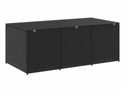 Outlet vidaxl Caja de almacenaje de jardín ratán sintético 180x90x70 cm Negro