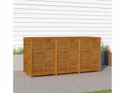 New vidaxl Caja de almacenaje de jardín madera maciza acacia 210x87x104 cm Color natural claro