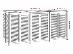 New vidaxl Caja de almacenaje de jardín madera maciza acacia 210x87x104 cm Color natural claro