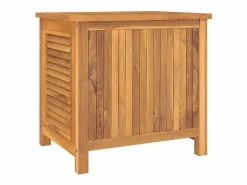 New vidaxl Caja de almacenaje de jardín con bolsa teca maciza 60x50x58 cm Color natural claro