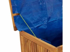 Best Caja de almacenaje de jardín ruedas acacia maciza 90x50x58 cm Baúl De Jardín