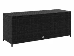 Discount vidaxl Caja de almacenaje de jardín ratán sintético 150x50x60 cm Negro