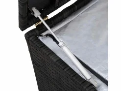 Discount vidaxl Caja de almacenaje de jardín ratán sintético 150x50x60 cm Negro