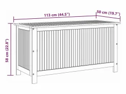 vidaxl Caja de almacenaje de jardín madera maciza acacia 113x50x58 cm