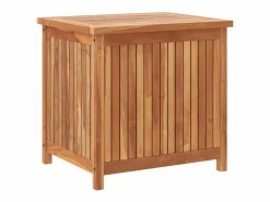 Best vidaxl Caja de almacenaje de jardín madera maciza de teca 60x50x58 cm Color natural claro