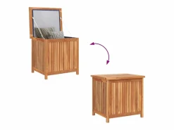 Best vidaxl Caja de almacenaje de jardín madera maciza de teca 60x50x58 cm Color natural claro