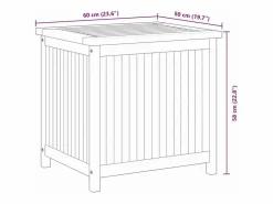 Best vidaxl Caja de almacenaje de jardín madera maciza de teca 60x50x58 cm Color natural claro