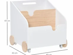 Homcom Caja de almacenaje de juguetes 40x43x43 cm Blanco