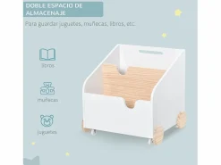 Homcom Caja de almacenaje de juguetes 40x43x43 cm Blanco