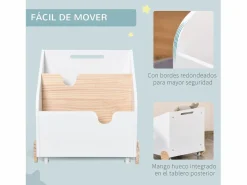 Homcom Caja de almacenaje de juguetes 40x43x43 cm Blanco