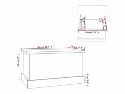 vidaxl Caja de almacenaje de madera de ingeniería blanca 50x30x28 cm