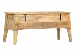 vidaxl Caja de almacenaje de madera maciza de mango 99x35x48 cm