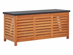 Outlet vidaxl Caja de almacenaje jardín madera maciza eucalipto 117x50x55 cm Marru00f3n