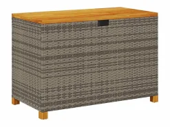 Online Caja de almacenaje jardín madera acacia ratán 110x55x63 cm Baúl De Jardín
