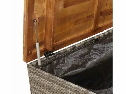 Online Caja de almacenaje jardín madera acacia ratán 110x55x63 cm Baúl De Jardín