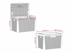 Clearance Caja de almacenaje jardín con cojín de asiento PP marrón 125 L Baúl De Jardín