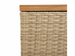 Discount vidaxl Caja de almacenaje jardín madera acacia ratán beige 220x50x54cm Color natural claro