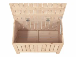 Hot Caja de almacenaje jardín madera maciza de pino 76x42,5x54 cm Baúl De Jardín