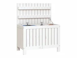 Hot Caja de almacenaje jardín madera de pino 76x42,5x54 cm Baúl De Jardín
