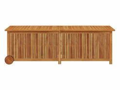 vidaxl Caja de almacenaje jardín con ruedas madera acacia 150x50x58 cm