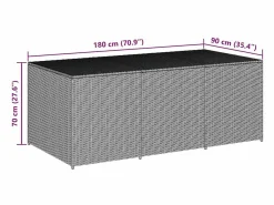 Hot vidaxl Caja de almacenaje jardín ratán sintético marrón 180x90x70 cm Marru00f3n