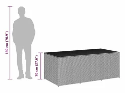 Hot vidaxl Caja de almacenaje jardín ratán sintético marrón 180x90x70 cm Marru00f3n