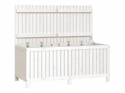 Best vidaxl Caja de almacenaje jardín madera de pino 147x68x64 cm Blanco