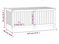 Best vidaxl Caja de almacenaje jardín madera de pino 147x68x64 cm Blanco