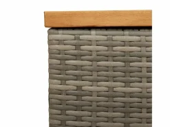 New vidaxl Caja de almacenaje jardín madera acacia ratán 220x50x54cm Gris