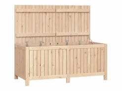 Clearance Caja de almacenaje jardín madera maciza de pino 147x68x64 cm ES119892 Baúl De Jardín
