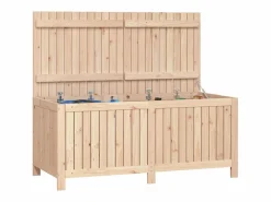 Clearance Caja de almacenaje jardín madera maciza de pino 147x68x64 cm ES119892 Baúl De Jardín