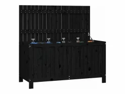 Caja de almacenaje jardín madera de pino 121x55x64 cm Baúl De Jardín
