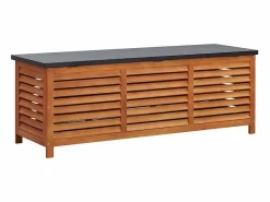 Clearance vidaxl Caja de almacenaje jardín madera maciza eucalipto 150x50x55 cm Marru00f3n