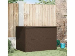 vidaxl Caja de almacenaje jardín ratán sintético marrón 150x100x100 cm