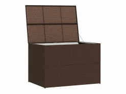 vidaxl Caja de almacenaje jardín ratán sintético marrón 150x100x100 cm