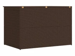 vidaxl Caja de almacenaje jardín ratán sintético marrón 150x100x100 cm