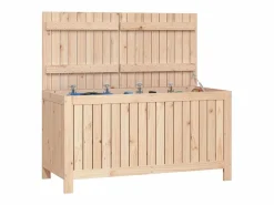 vidaxl Caja de almacenaje jardín madera maciza de pino 121x55x64 cm