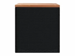 Online vidaxl Caja de almacenaje jardín madera acacia ratán 110x50x54cm Negro