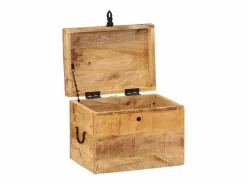 Caja de almacenaje madera maciza de mango 39x28x31 cm ES507001